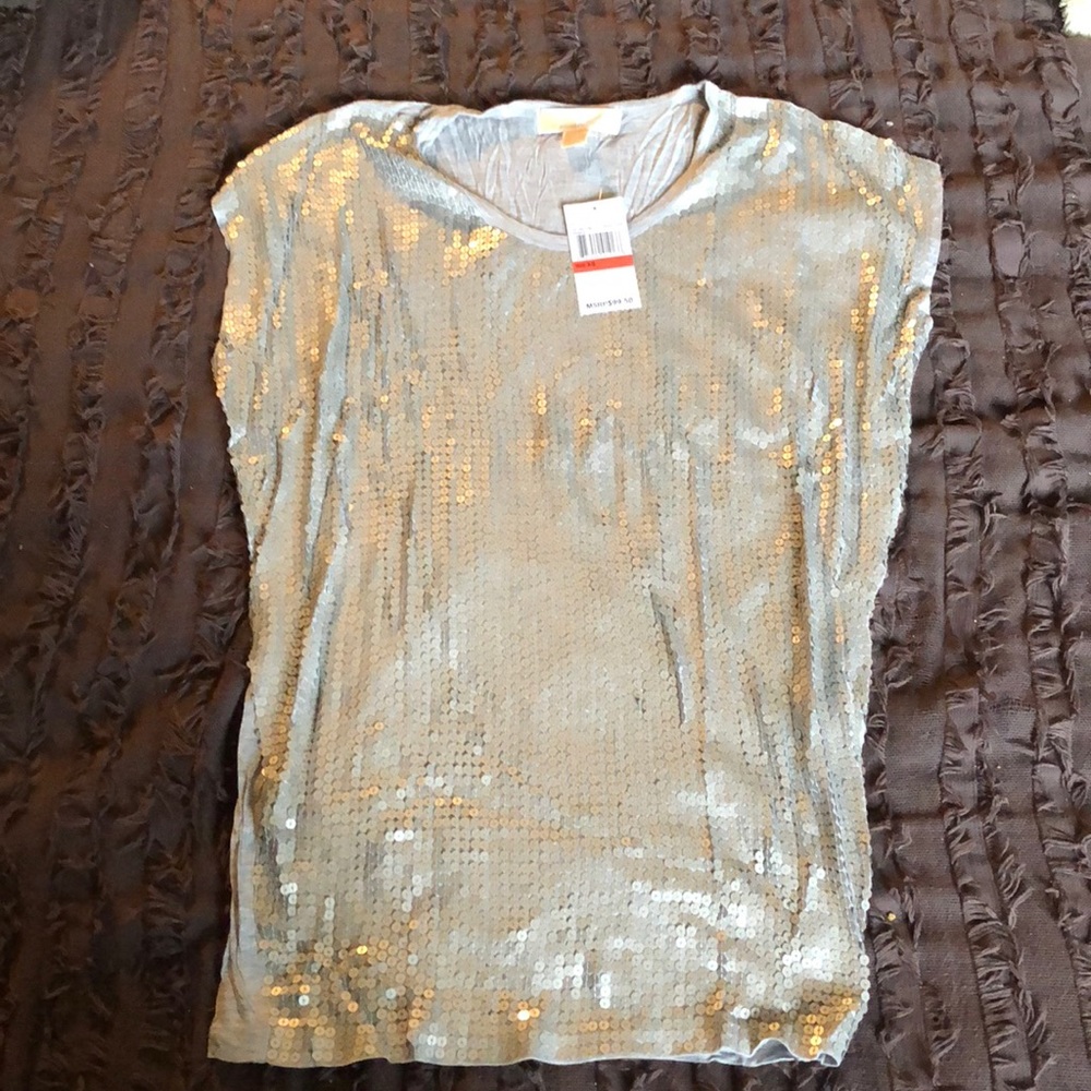 michael kors top with gray/silver sequins